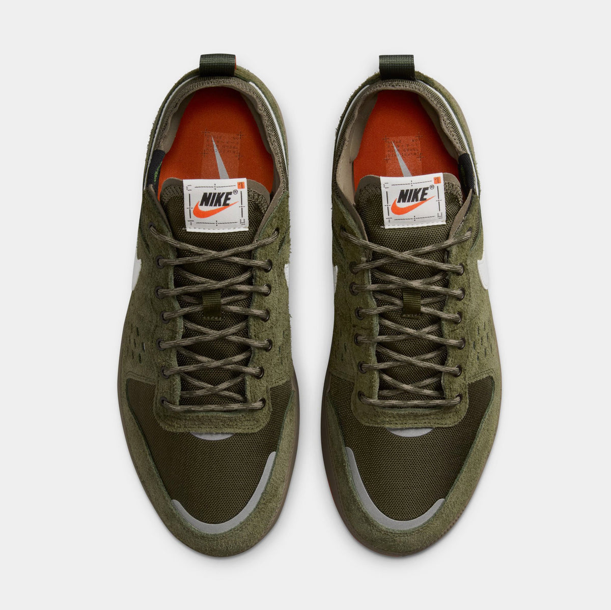 Exclusive C1TY Premium Cordura Mens Running Shoes (Rough Green/Summit White/Electro Orange) — 8 — Side View