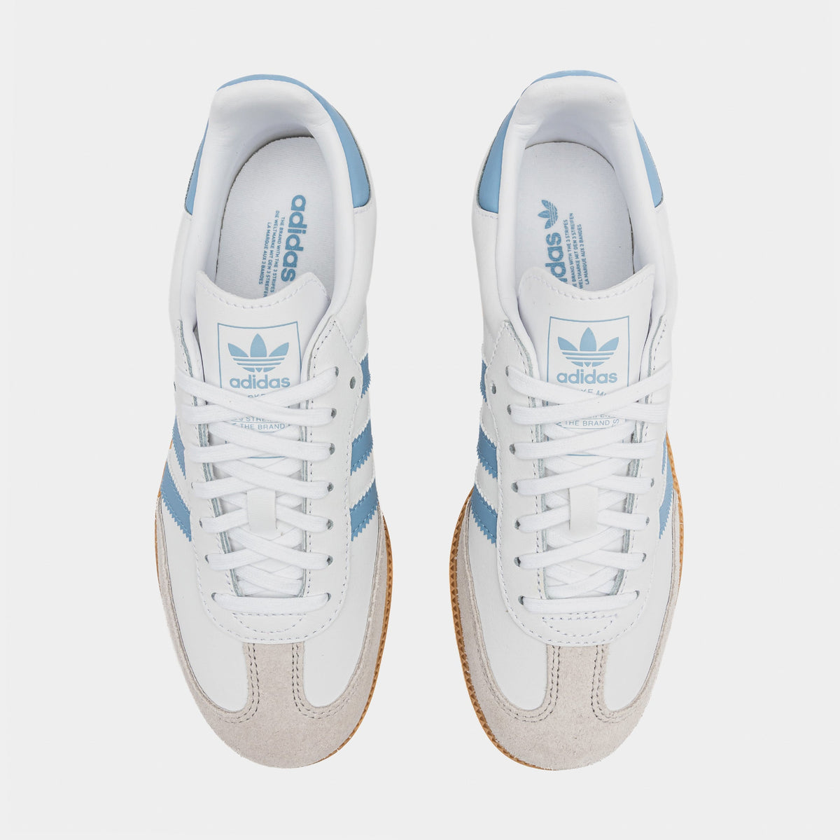 Exclusive Samba OG Grade School Lifestyle Shoes (Cloud White/Bright Royal) — 3.5Y — Side View