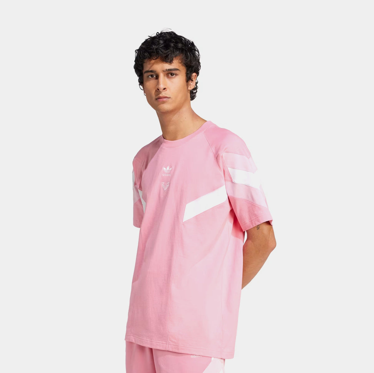 Exclusive Inter Miami CF Originals Mens Short Sleeve Shirt (Easy Pink/White) — S — Front View