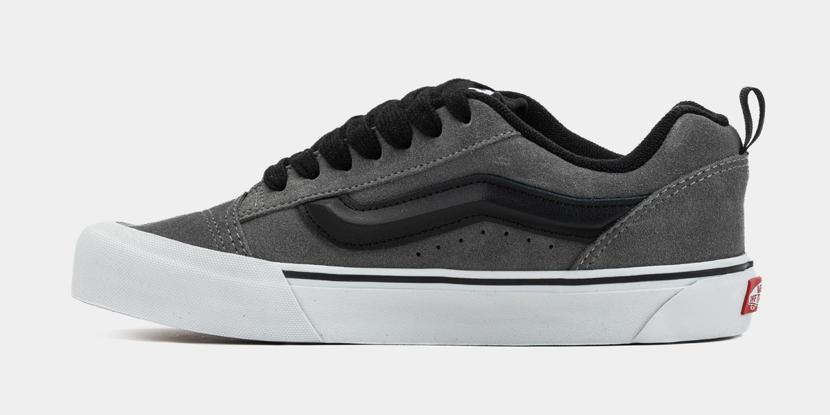 Exclusive Knu Skool Skate Shoes (Grey/Black) — 4 — Back View