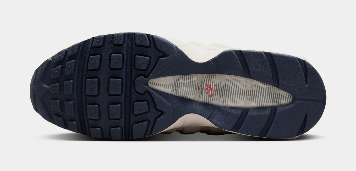 Exclusive Air Max 95 OG Mens Running Shoes (Pale Ivory/University Red/Light Khaki/Sail) — 6 — Top View