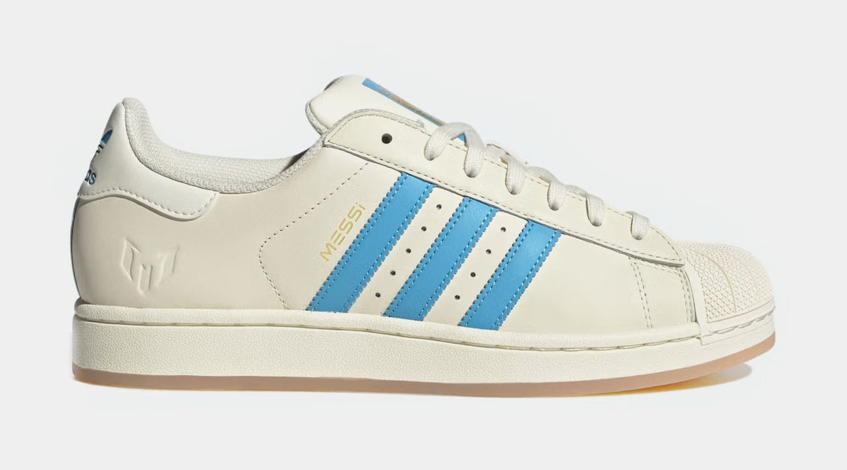 Exclusive Superstar Messi Mens Lifestyle Shoes (White/Blue) — 4 — Front View