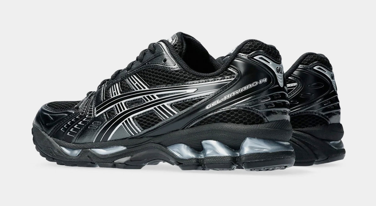 Exclusive Gel Kayano 14 Mens Running Shoes (Black/Pure Silver) — 4 — Detail View