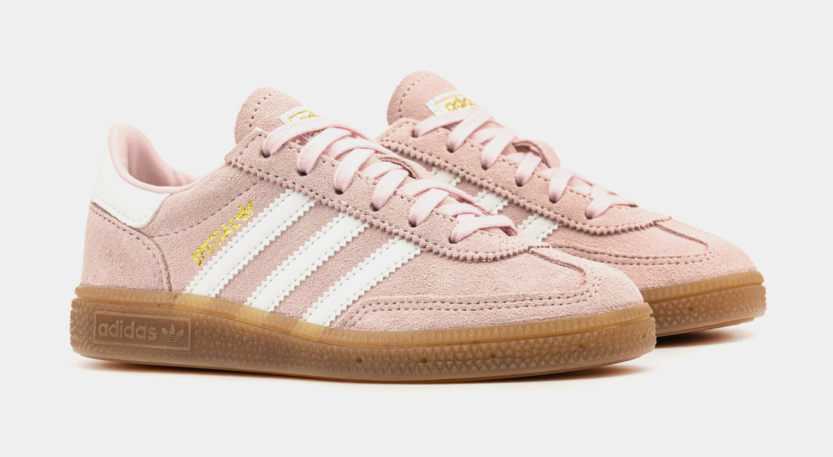 Exclusive Handball Spezial Preschool Lifestyle Shoes (Pink/White) — 10.5C — Top View