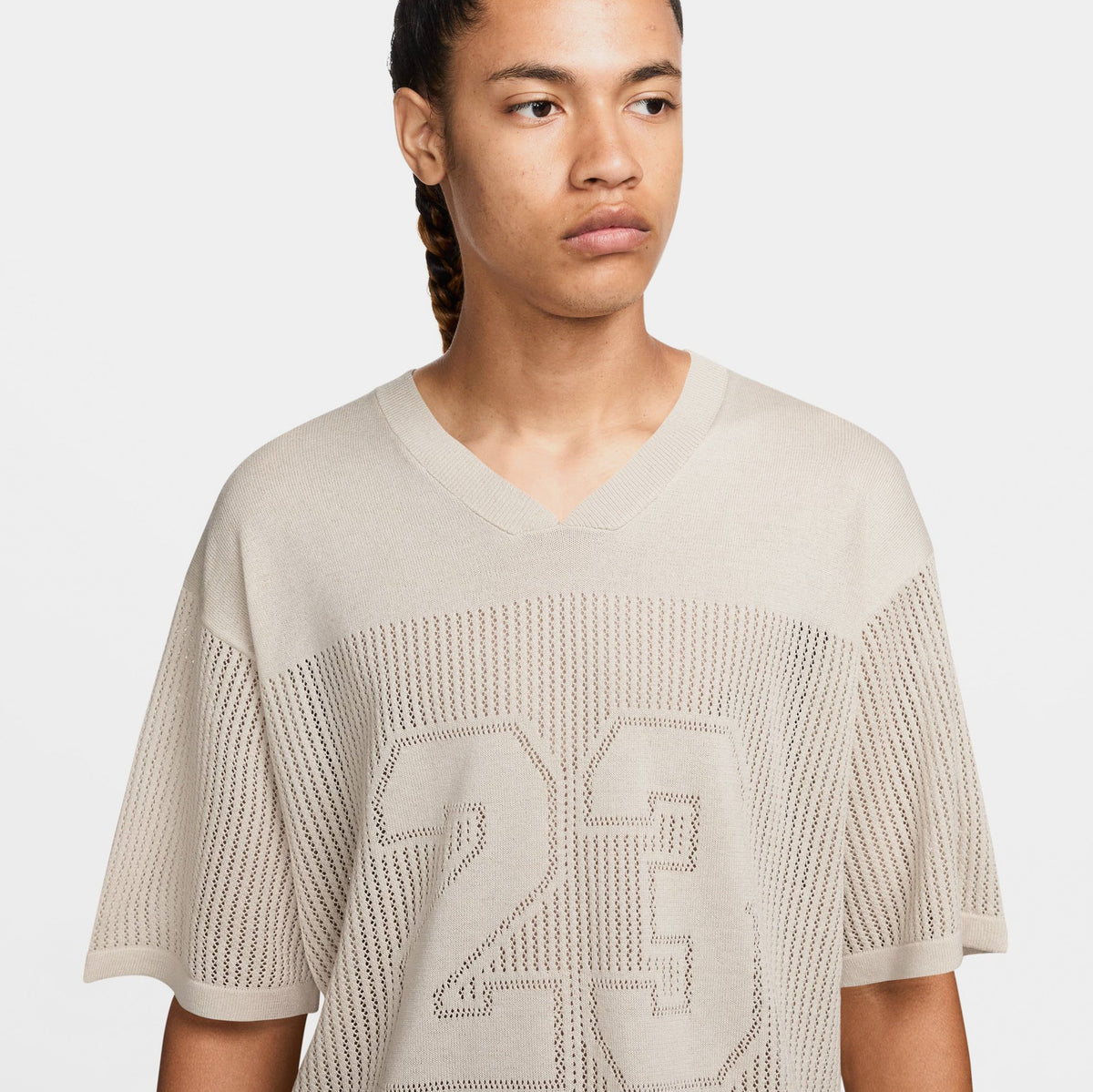 Exclusive Knit Football Mens Jersey (Legend Light Brown/Sail) — S — Back View