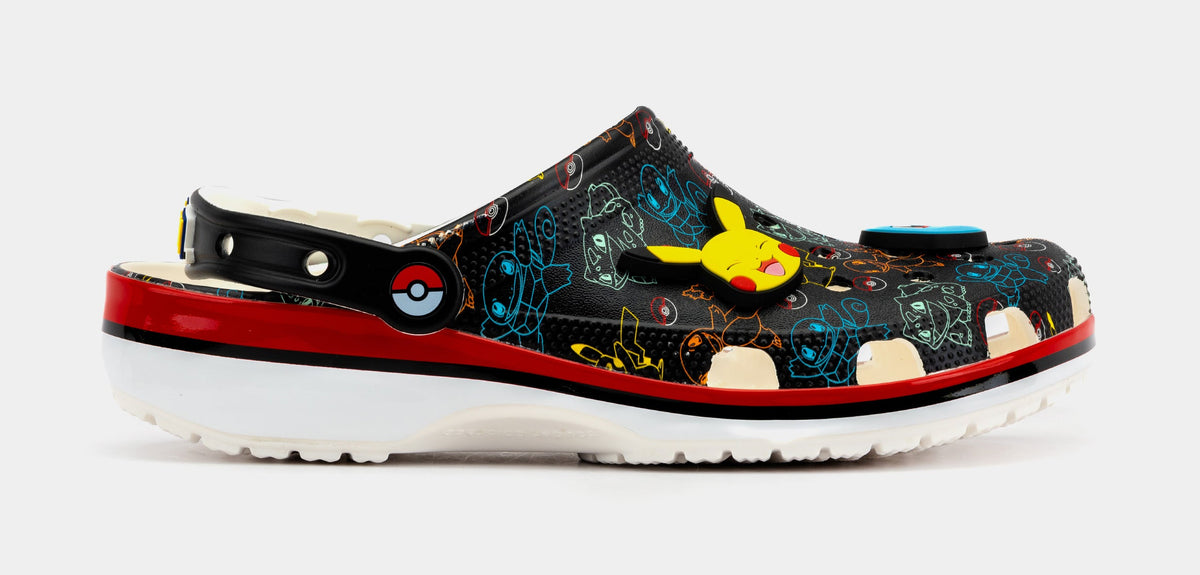 Exclusive Pokemon Classic Clog Mens Sandals (Black/Orange) — 3 — Front View