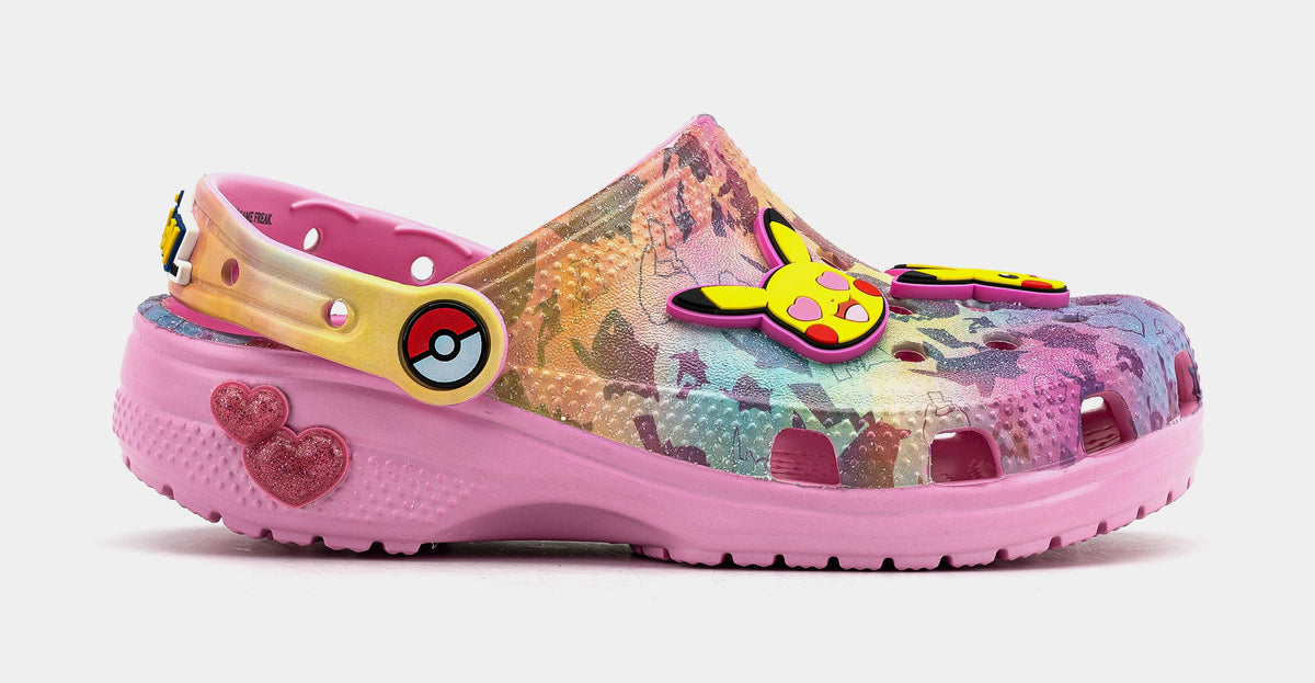 Exclusive Pikachu Classic Clog Preschool/Grade School Sandals (Pink/Yellow) — 11C — Front View