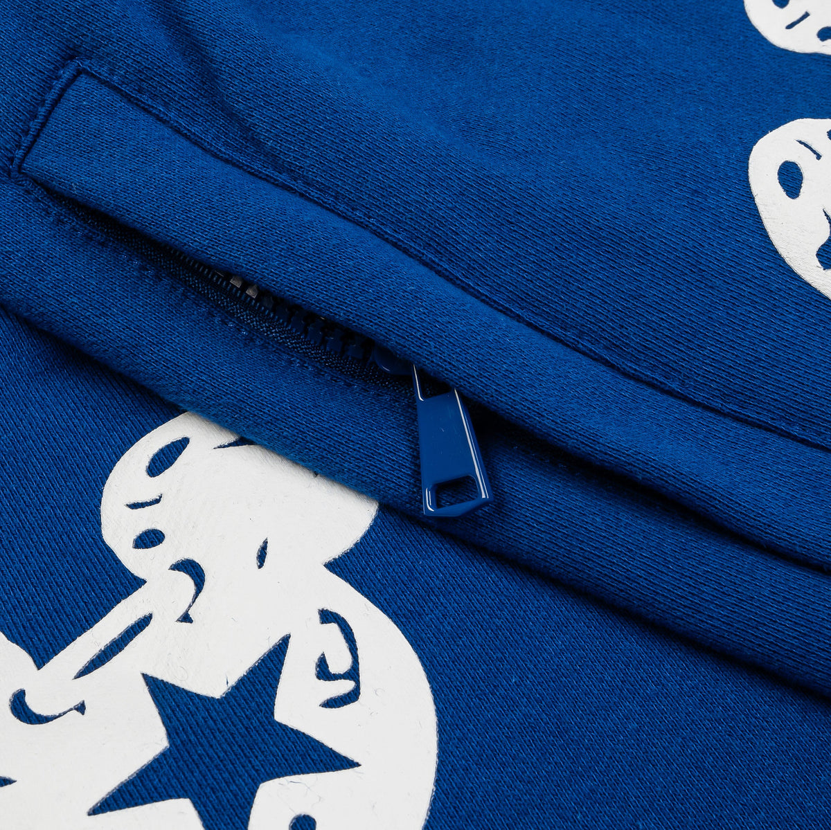 Exclusive Disney Mickey Mouse Real Life By Shoe Palace Star Long Fleece Mens Shorts (Blue/White) — S — Top View