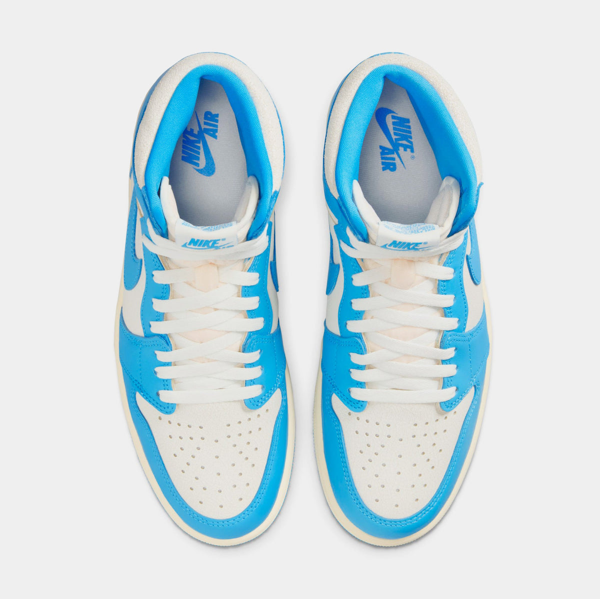 Exclusive Air Jordan 1 Retro High OG UNC Reimagined Mens Lifestyle Shoes (Dark Powder Blue/Dark Powder Blue/Sail) — 7 — Side View