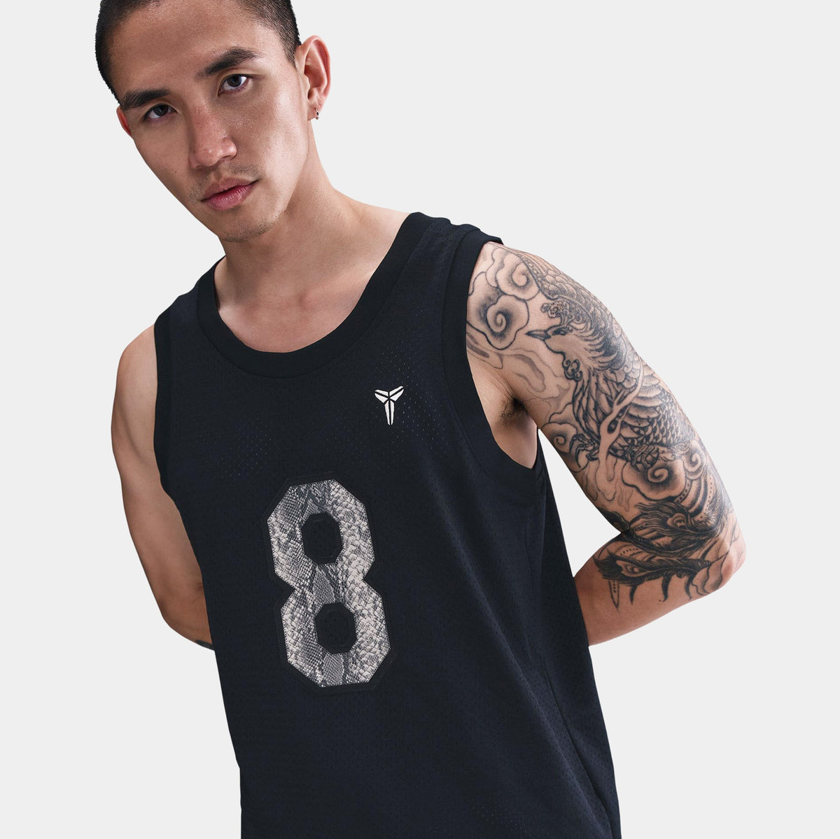 Exclusive Kobe Bryant Mamba Mens Jersey (Black/Sanddrift) — S — Front View