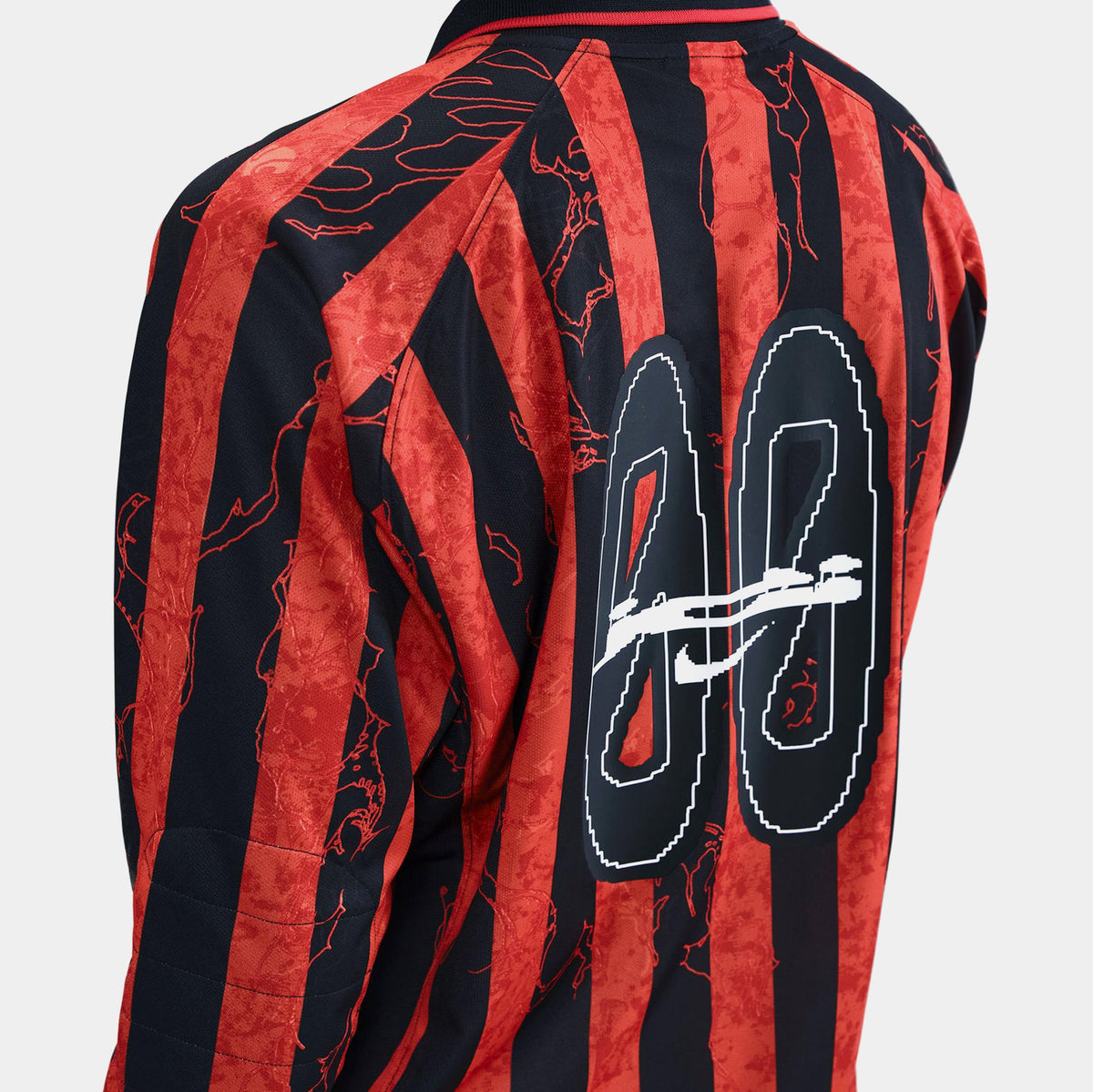 Exclusive Air VCTRY Long Sleeve Mens Jersey (Picante Red/University Red/Black) — S — Top View