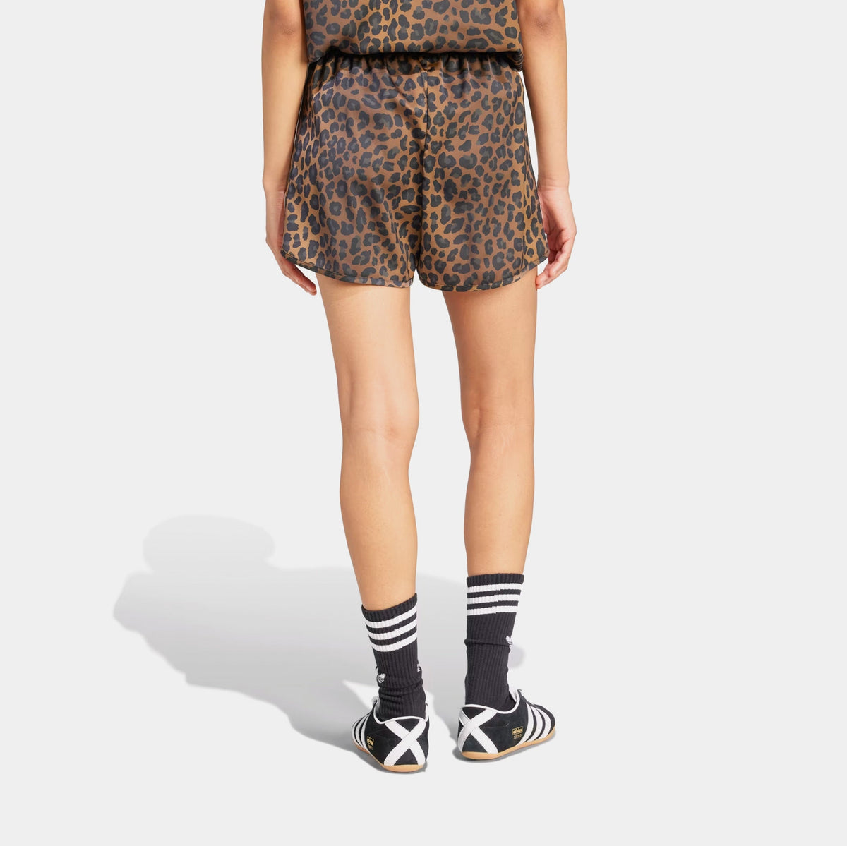 Exclusive Originals Leopard Satin Womens Shorts (Multi Color/Bronze Strata) — XS — Side View