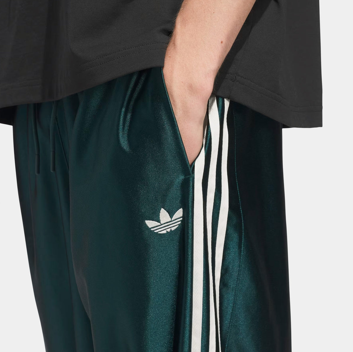 Exclusive Basketball Tear Away Track Mens Pants (Green/Beige) — S — Back View