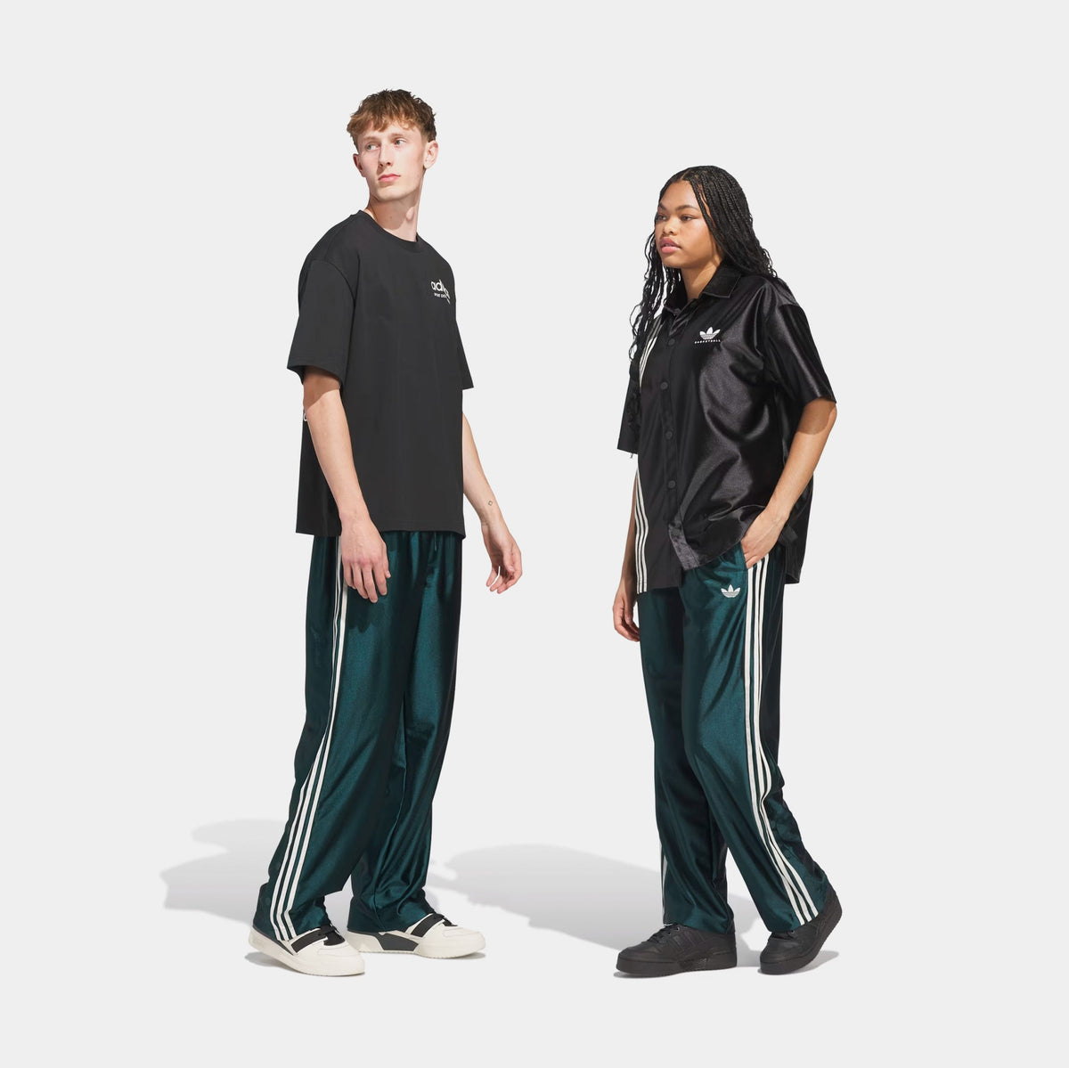 Exclusive Basketball Tear Away Track Mens Pants (Green/Beige) — S — Front View