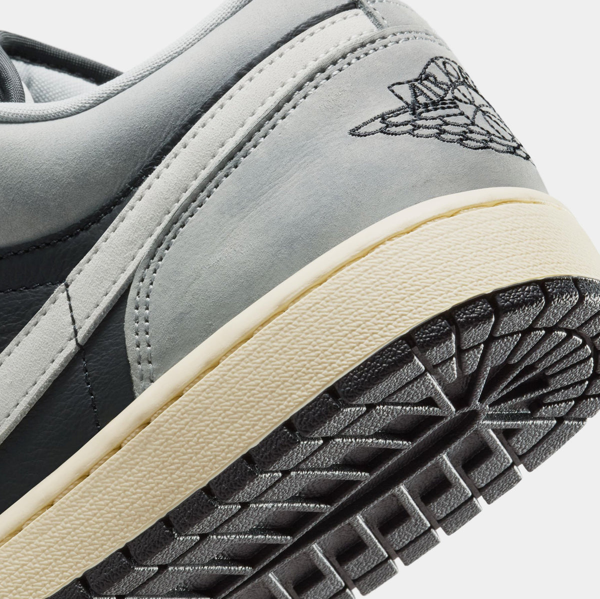 Exclusive Air Jordan 1 Low SE Mens Lifestyle Shoes (Light Smoke Grey/White/Off Noir) — 7 — Lifestyle View
