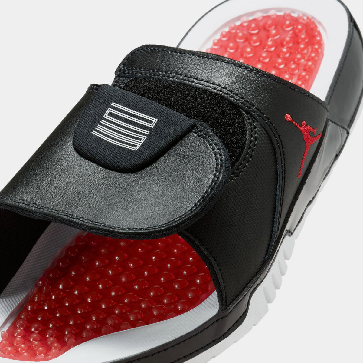 Exclusive Hydro XI Retro Slides Mens Sandals (Black/White/Gym Red) — 7 — Detail View