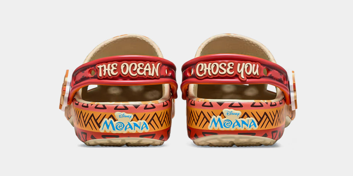 Exclusive Disney Moana Classic Clog Preschool Sandals (Beige/Orange) — 11C — Back View