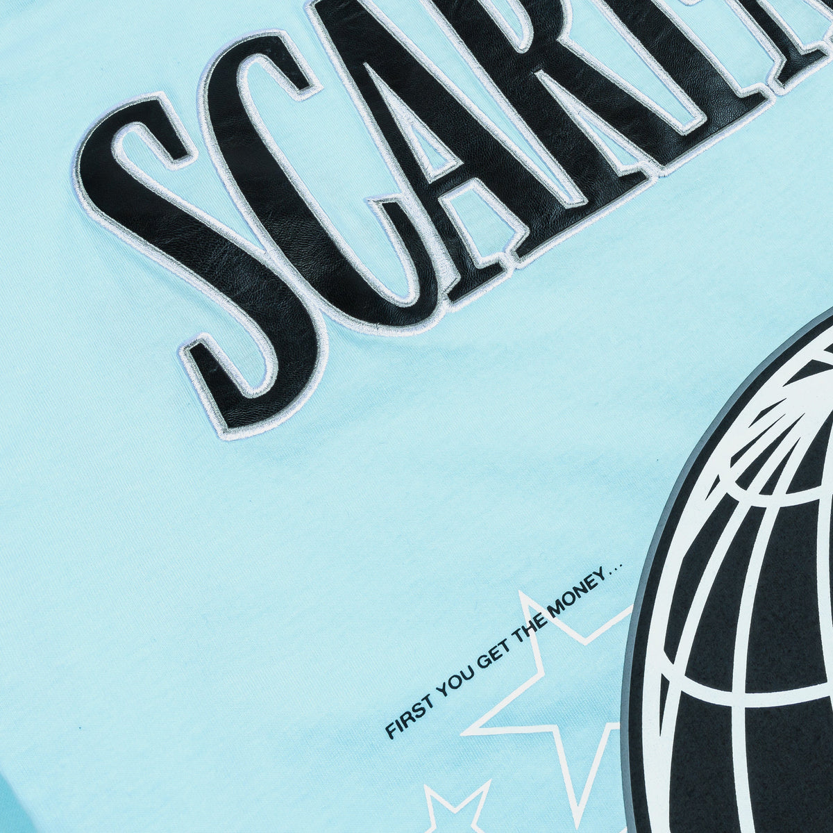 Exclusive SP x Scarface Respect Mens Short Sleeve Shirt (Blue/Red) — S — Top View