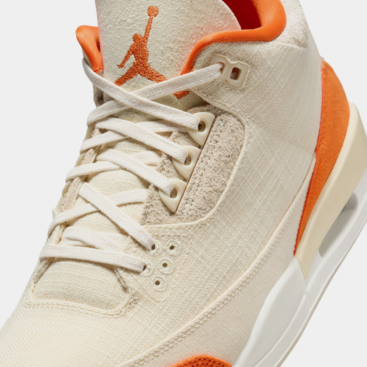 Exclusive Air Jordan 3 Retro Starfish Womens Lifestyle Shoes (Fossil/Starfish/Sail) — 5 — Detail View