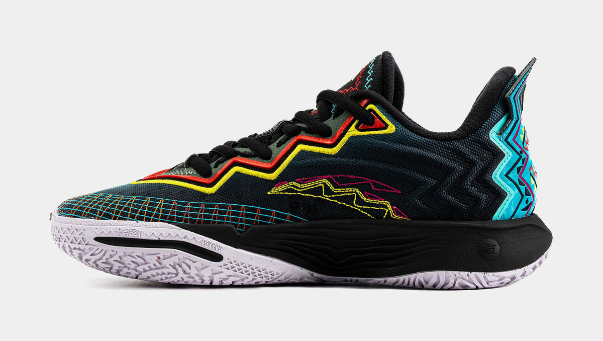 Exclusive Kai 2 Retro 90s Mens Basketball Shoes (Teal/Black/Orange) Final Sale — 8 — Back View