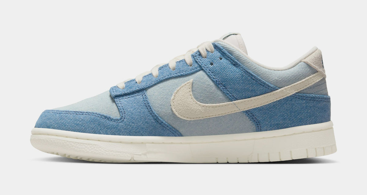 Exclusive Dunk Low Womens Lifestyle Shoes (Smokey Blue/Pale Ivory/Denim Turquoise/Ochre) — 5 — Back View
