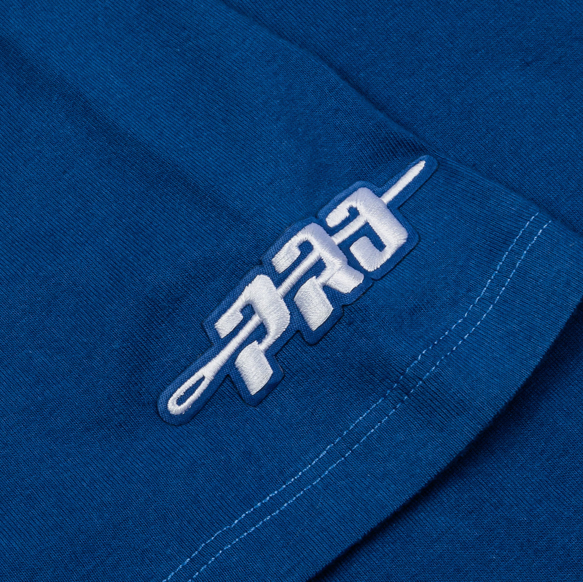 Exclusive Los Angeles Dodgers Team Badge Mens Short Sleeve Shirt (Blue/White) — S — Detail View