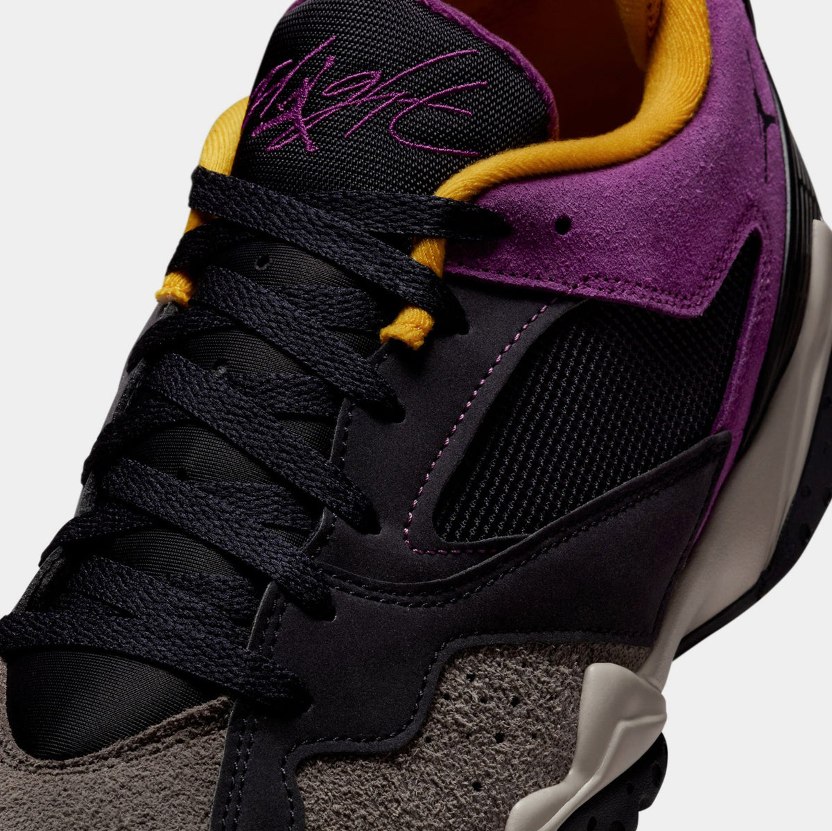 Exclusive Air Jordan MVP 92 Mens Lifestyle Shoes (Oil Grey/Cave Stone/Dark Sulphur/Viotech) — 7 — Detail View