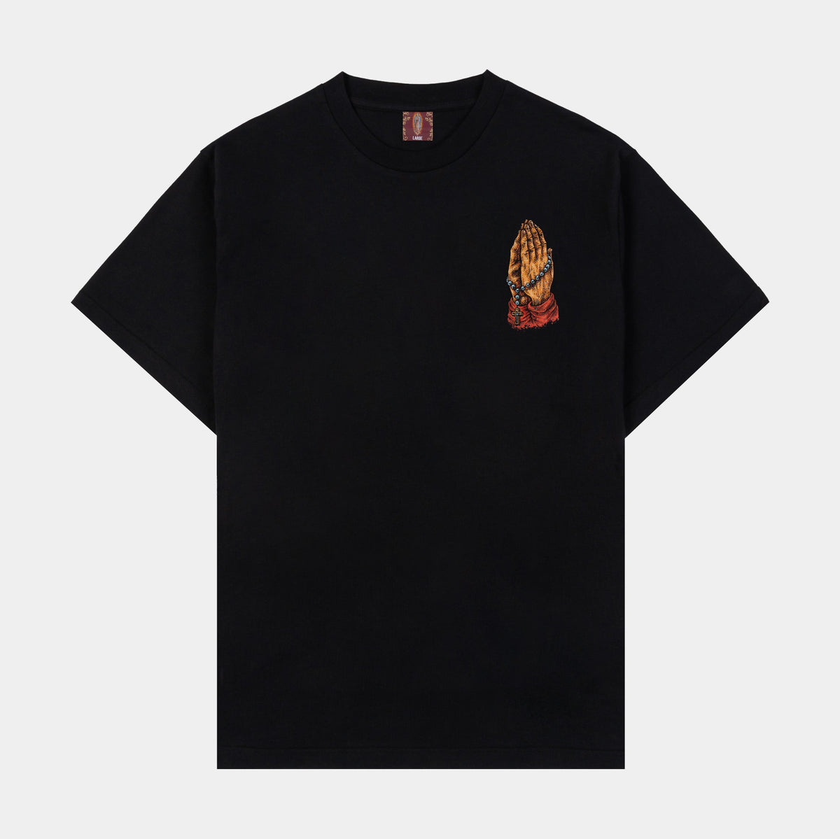 Exclusive Forgive Me Mens Short Sleeve Shirt (Black/Red) — XS — Front View