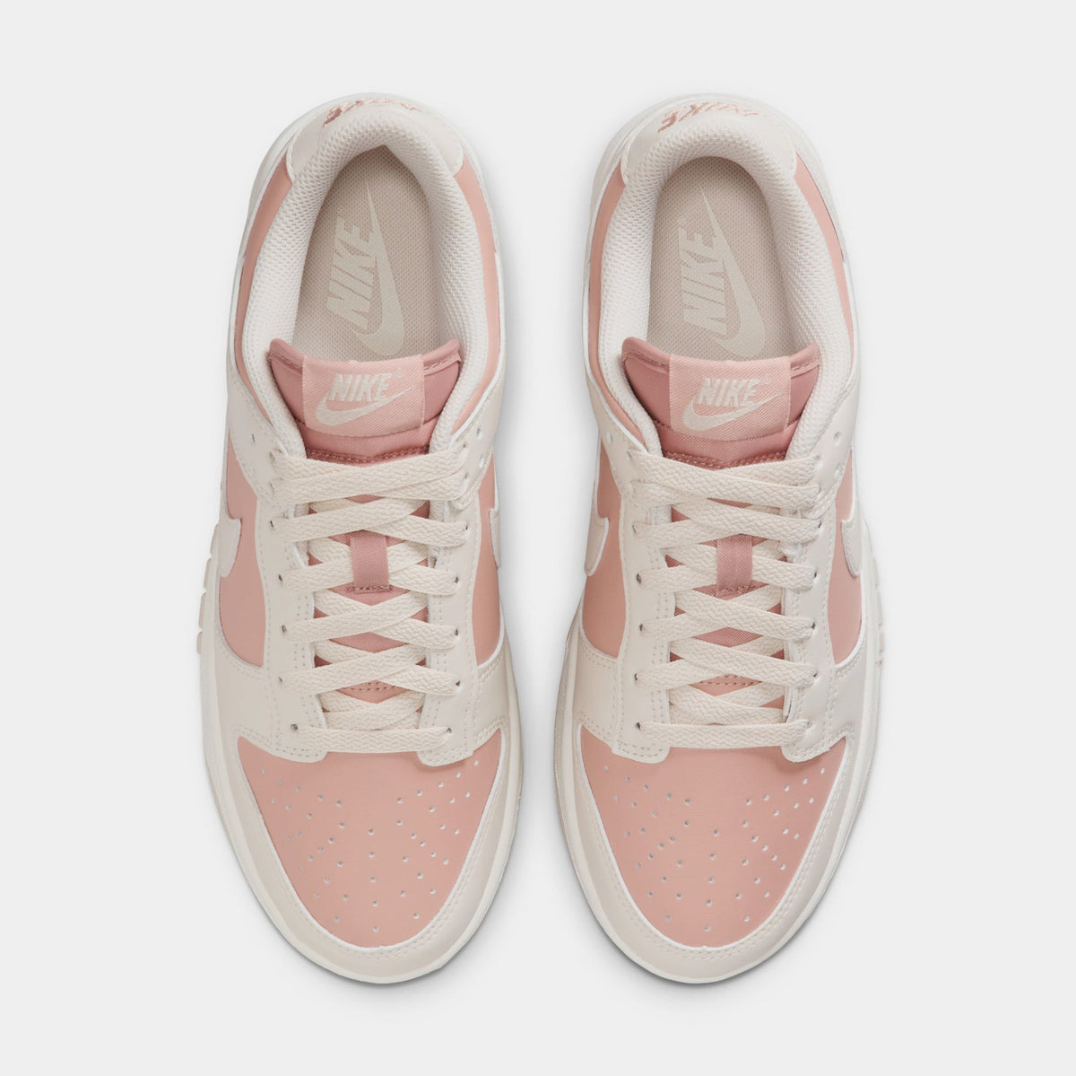 Exclusive Dunk Low Womens Lifestyle Shoes (Particloe Pink/Light Orewood Brown) — 5 — Side View