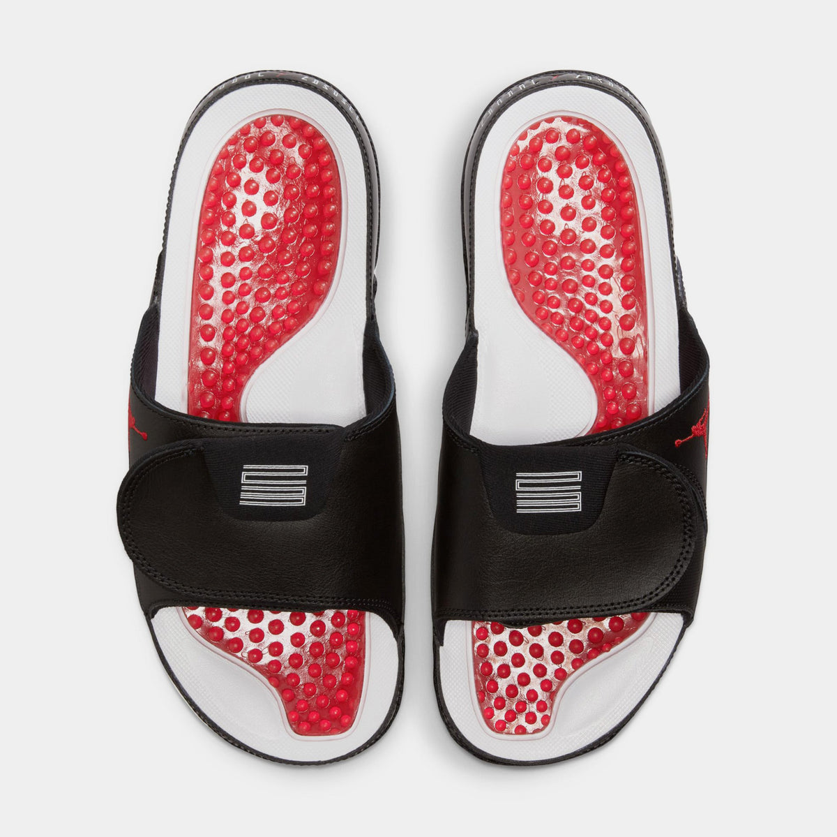 Exclusive Hydro XI Retro Slides Mens Sandals (Black/White/Gym Red) — 7 — Side View