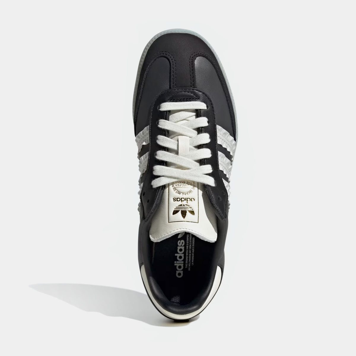 Exclusive Samba OG Ruffled 3 Stripes Womens Lifestyle Shoes (Carbon/Off White/Core Black) — 5 — Side View