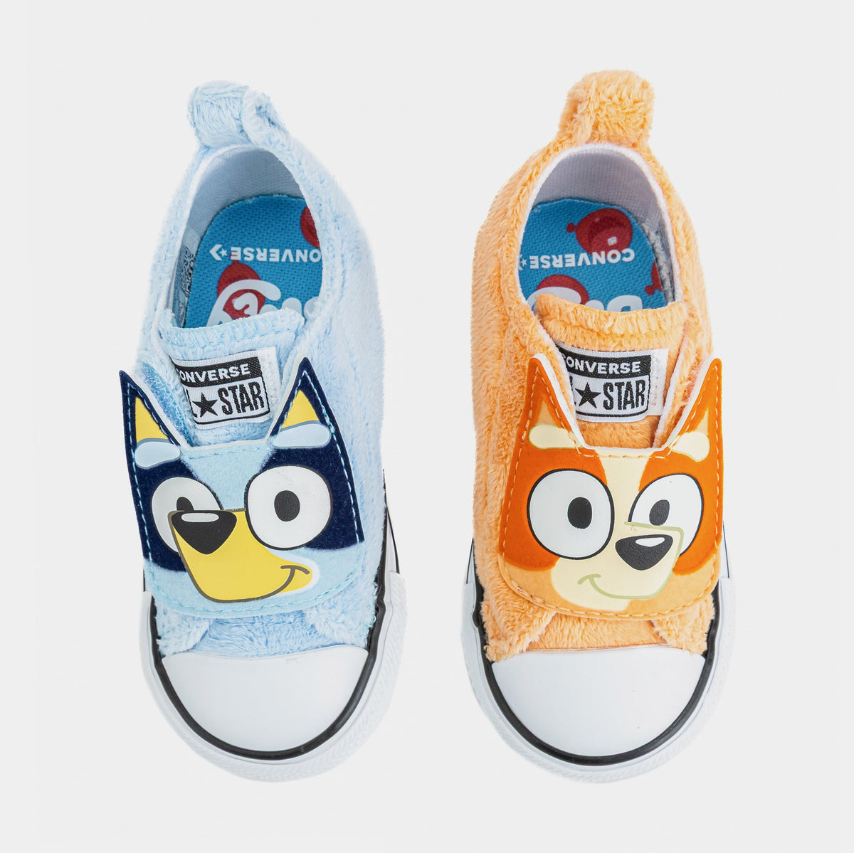 Exclusive Chuck Taylor All Star Low Bluey Infant Toddler Lifestyle Shoes (Blue/Orange) — 2C — Side View
