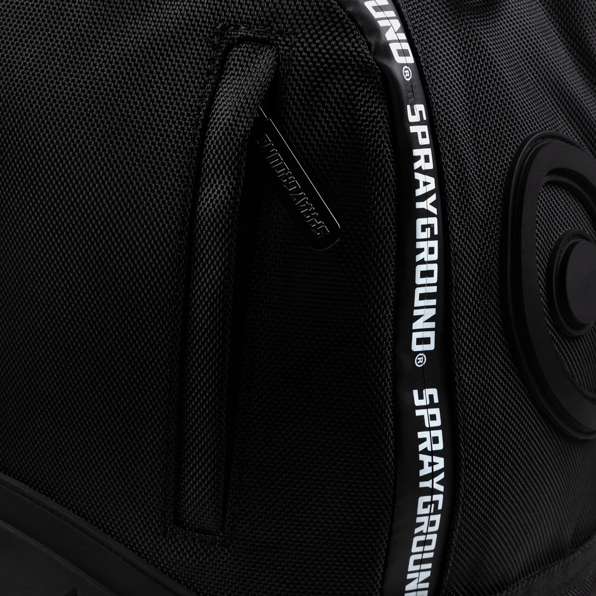 Exclusive Printed Zipper Shark Mens Backpack (Black/White) — OS — Detail View