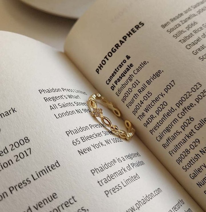 Exclusive 925 Sterling Silver Gold Plated Ring – Elegant Minimalist Band for Women — Gold — Back View