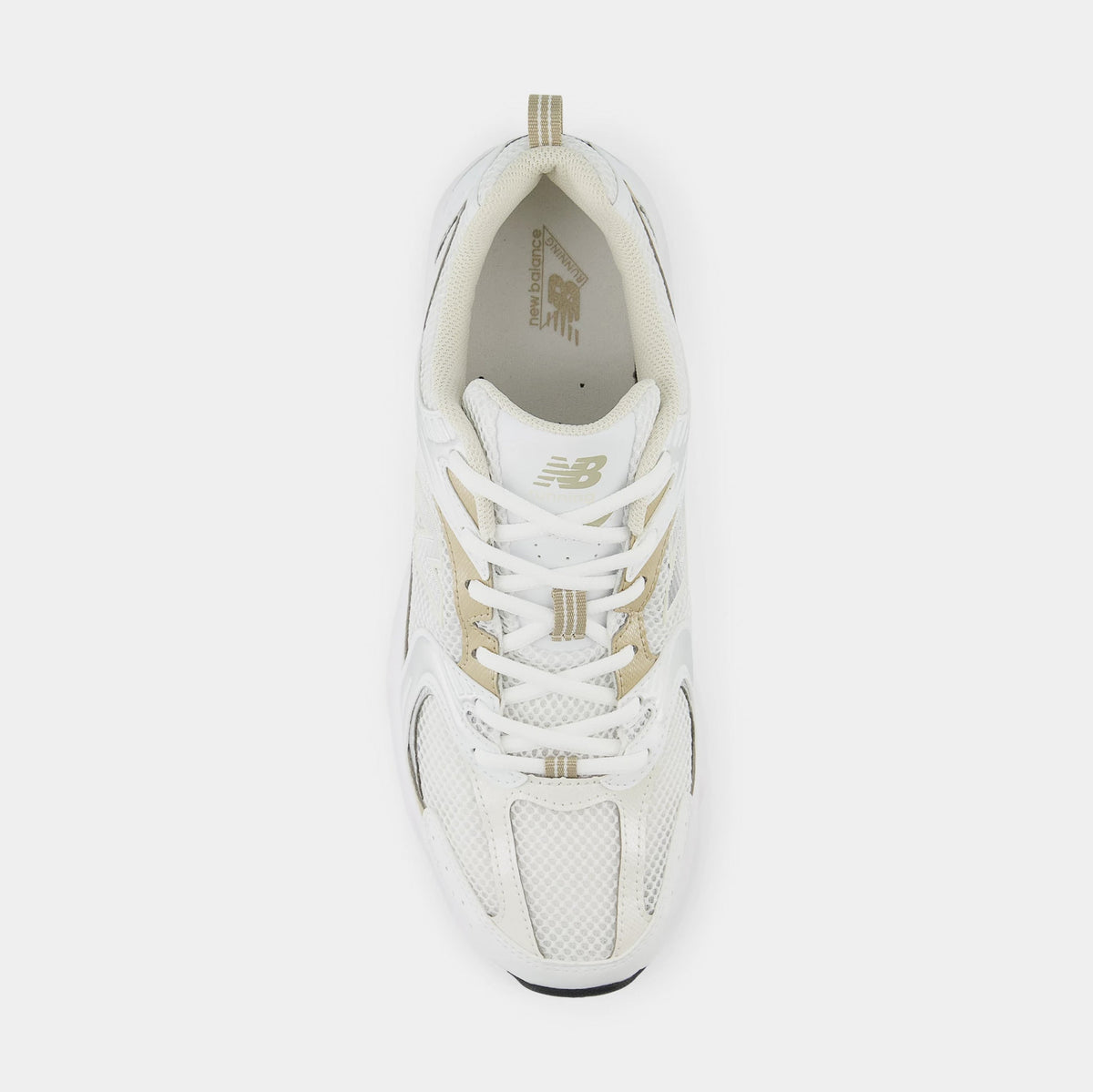 Exclusive 530 Mens Running Shoes (White/Beige) — 4 — Back View