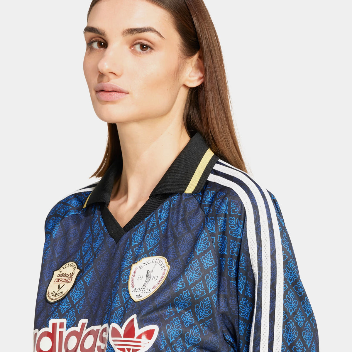 Exclusive Originals Retro Cricket Womens Jersey (Black/Night Indigo) — XS — Back View