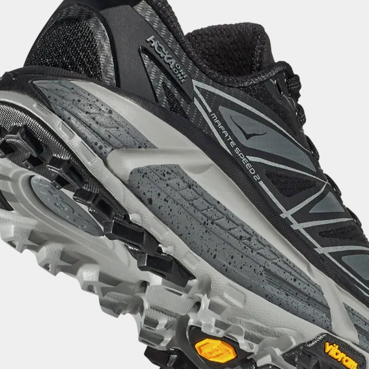 Exclusive Mafate Speed 2 Mens Running Shoes (Black/Castlerock) — 5 — Back View