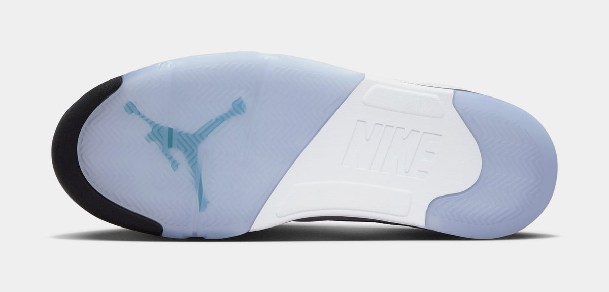 Exclusive Air Jordan 5 Retro Grape Mens Lifestyle Shoes (White/New Emerald/Grape Ice/Black) — 7 — Top View