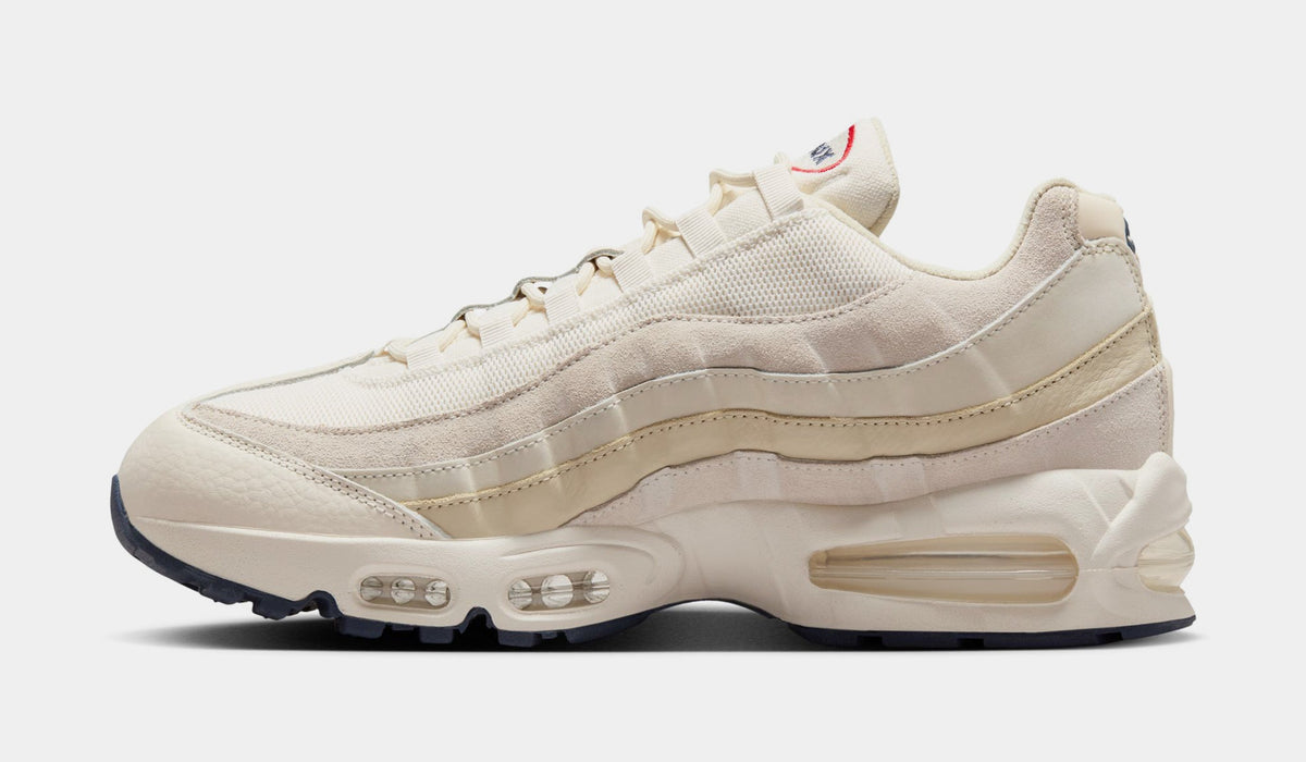 Exclusive Air Max 95 OG Mens Running Shoes (Pale Ivory/University Red/Light Khaki/Sail) — 6 — Back View