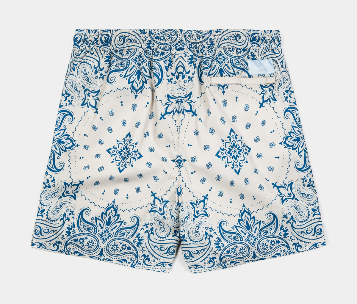 Exclusive Bandana Hybrid Mens Shorts (Blue/Beige) — S — Side View