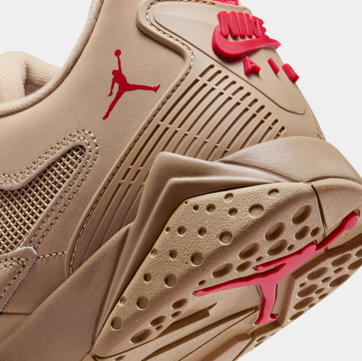 Exclusive Air Jordan MVP 92 Mens Lifestyle Shoes (Desert Camo/Mushroom/Anthracite/Fire Red) — 7 — Lifestyle View