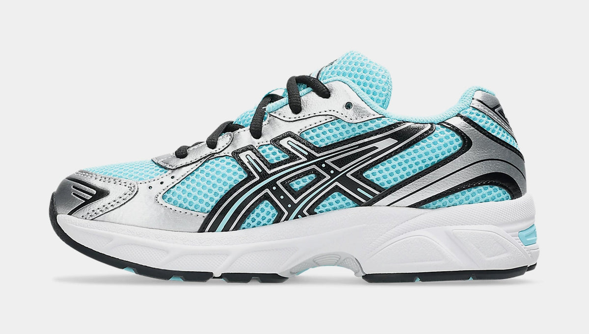 Exclusive Gel 1130 Grade School Running Shoes (White/Arctic Sky) — 3.5Y — Back View