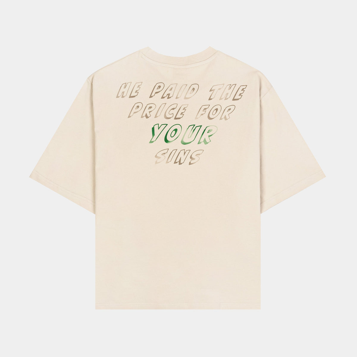 Exclusive Accept His Gifts Mens Short Sleeve Shirt (Beige/Yellow) — S — Side View