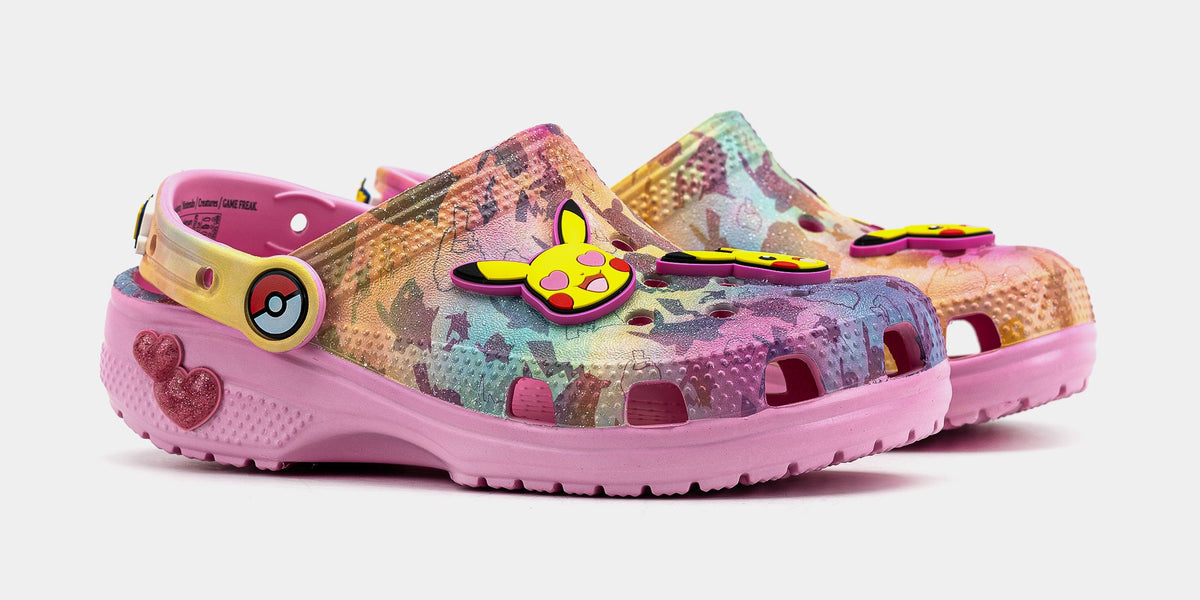 Exclusive Pikachu Classic Clog Preschool/Grade School Sandals (Pink/Yellow) — 11C — Top View