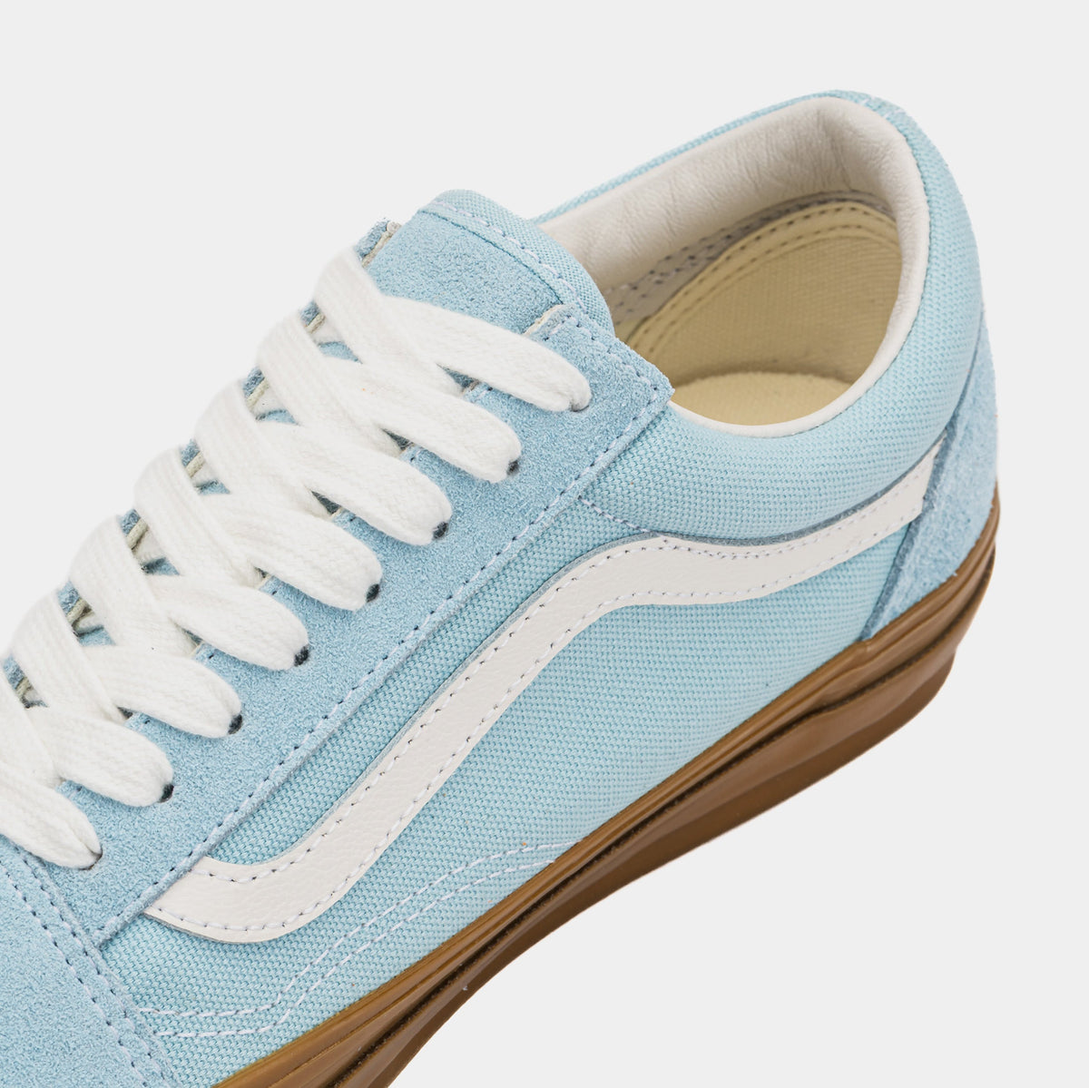 Exclusive LX Old Skool Mens lifestyle Shoes (Blue/White/Gum) — 3.5 — Back View