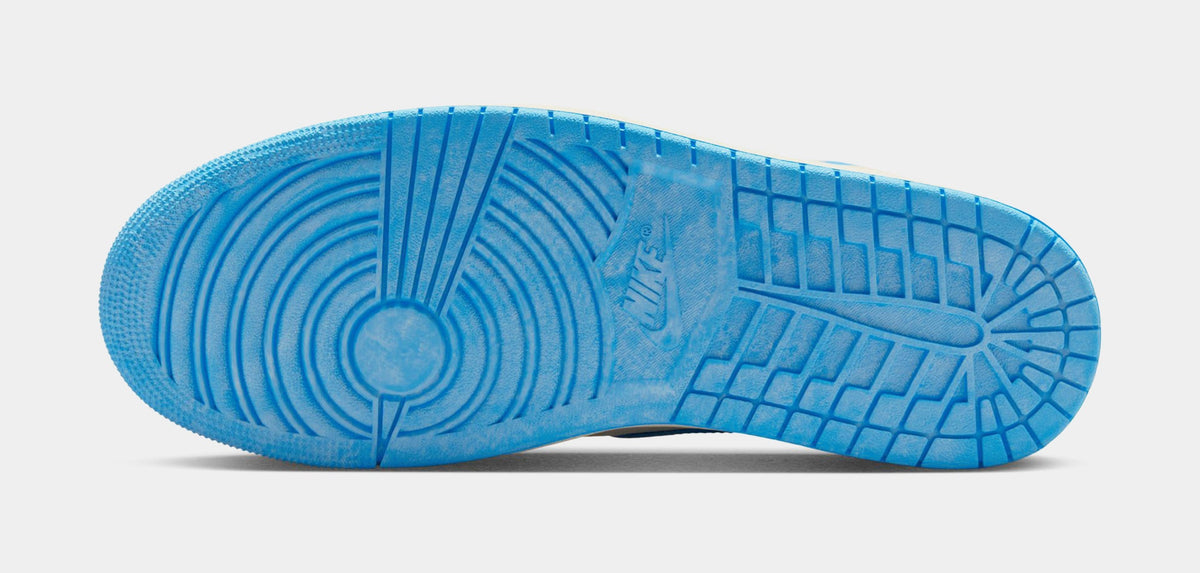Exclusive Air Jordan 1 Retro High OG UNC Reimagined Mens Lifestyle Shoes (Dark Powder Blue/Dark Powder Blue/Sail) — 7 — Top View