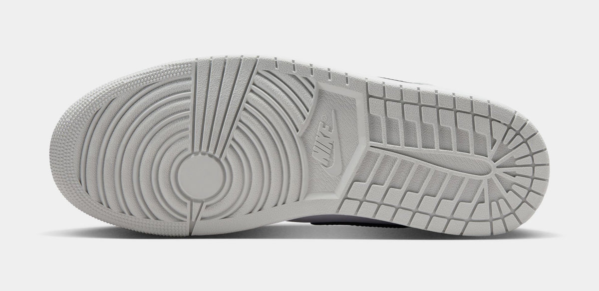 Exclusive Air Jordan 1 Mid Mens Lifestyle Shoes (White/Light Smoke Grey/Black) — 7 — Top View