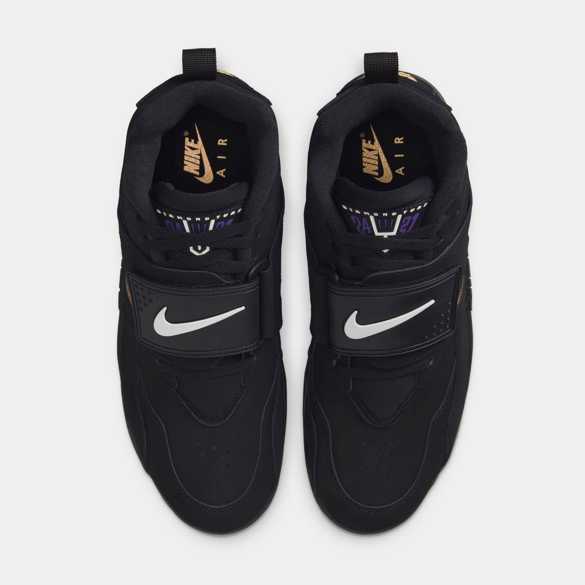 Exclusive Air Diamond Turf Mens Lifestyle Shoes (Black/White/Club Purple/Metallic Gold) — 4 — Side View