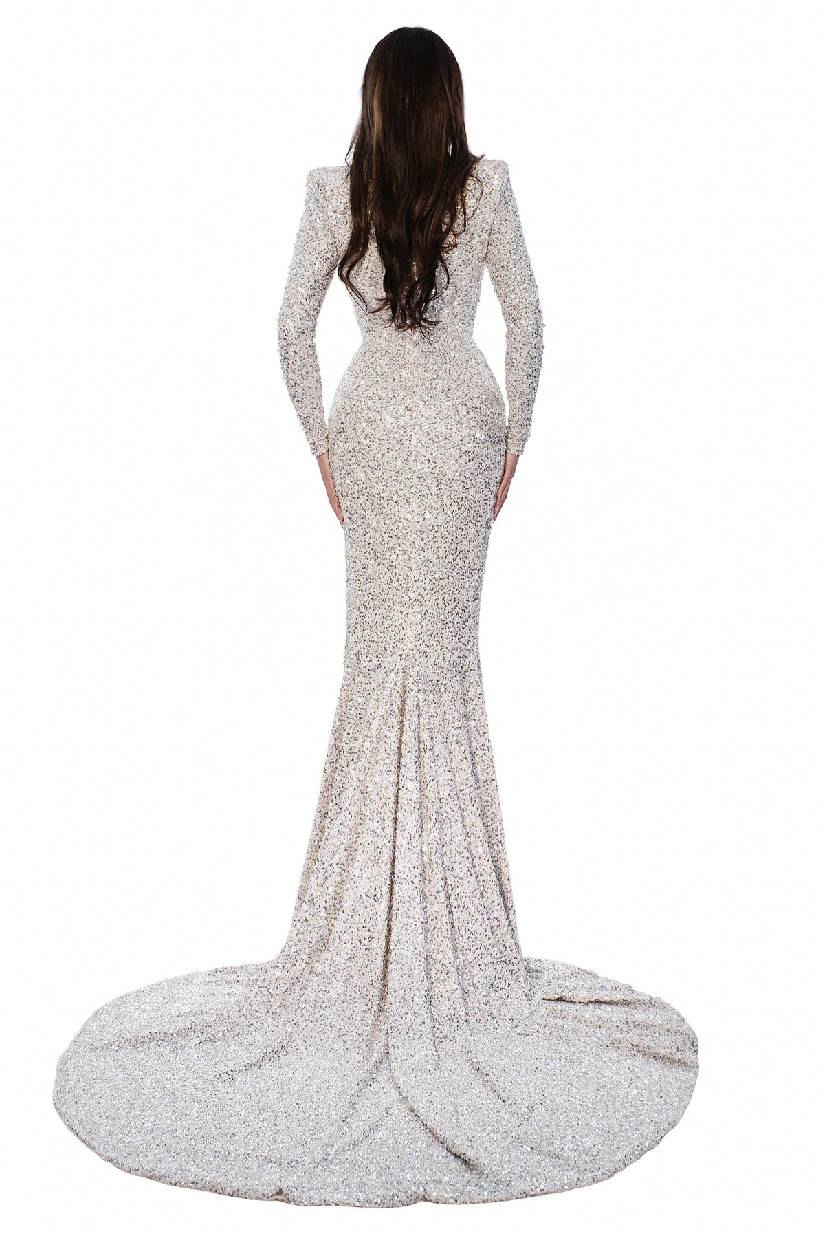 Exclusive Silver Siren Gown — XXS — Side View