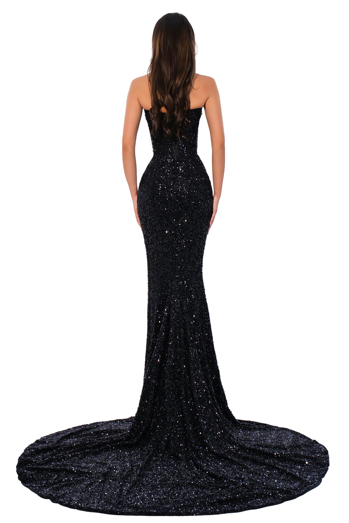 Exclusive Luxe Noir Gown — XXS — Side View